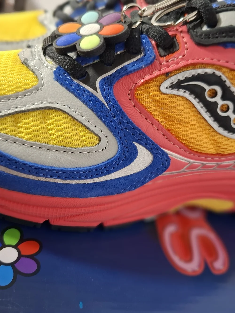 Saucony Kids Yellow, Blue & Pink Multicolor Sneakers
